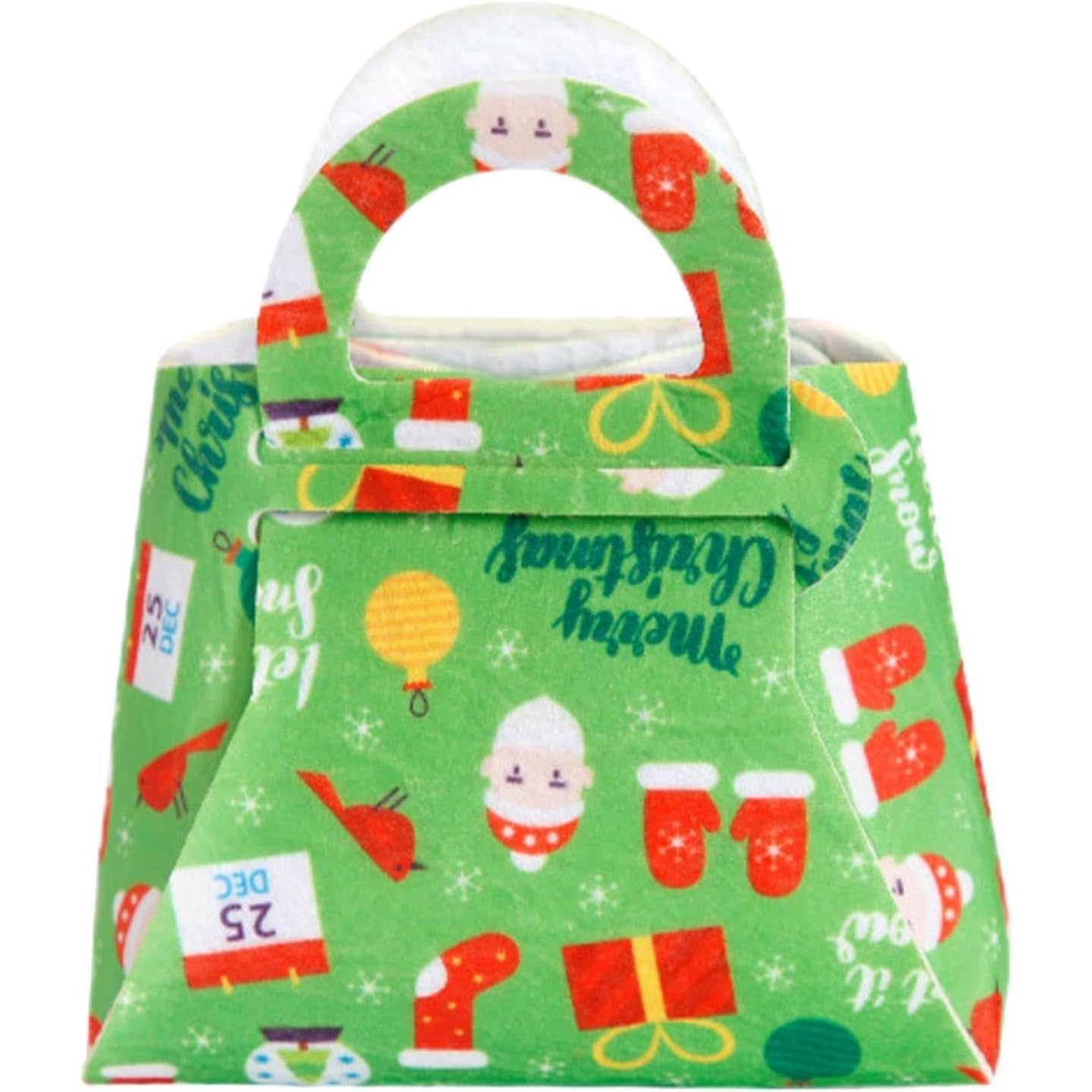 Geanta pentru Copii, Flippy, Pliabila, pentru Cadouri de Craciun, din Panza Netesuta, 13 x 12 x 6 cm, Verde-0