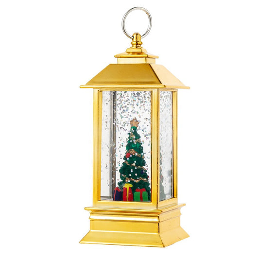 Decoratiune Luminoasa, Flippy, Felinar de Craciun, cu Lumina LED, Ornament Model Brad de Craciun, 5.3x5.3x13 cm, Galben-0