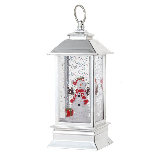 Decoratiune Luminoasa, Flippy, Felinar de Craciun, cu Lumina LED, Ornament Model Om de Zapada, 5.3x5.3x13 cm, Alb-0