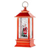 Decoratiune Luminoasa, Flippy, Felinar de Craciun, cu Lumina LED, Ornament Model Mos Craciun, 5.3x5.3x13 cm, Rosu-0