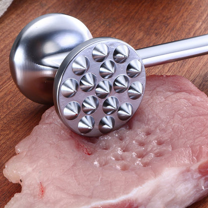 Ciocan pentru snitele si carne Flippy, din aliaj de zinc, maner antialunecare, doua capete, 22 cm, argintiu-7