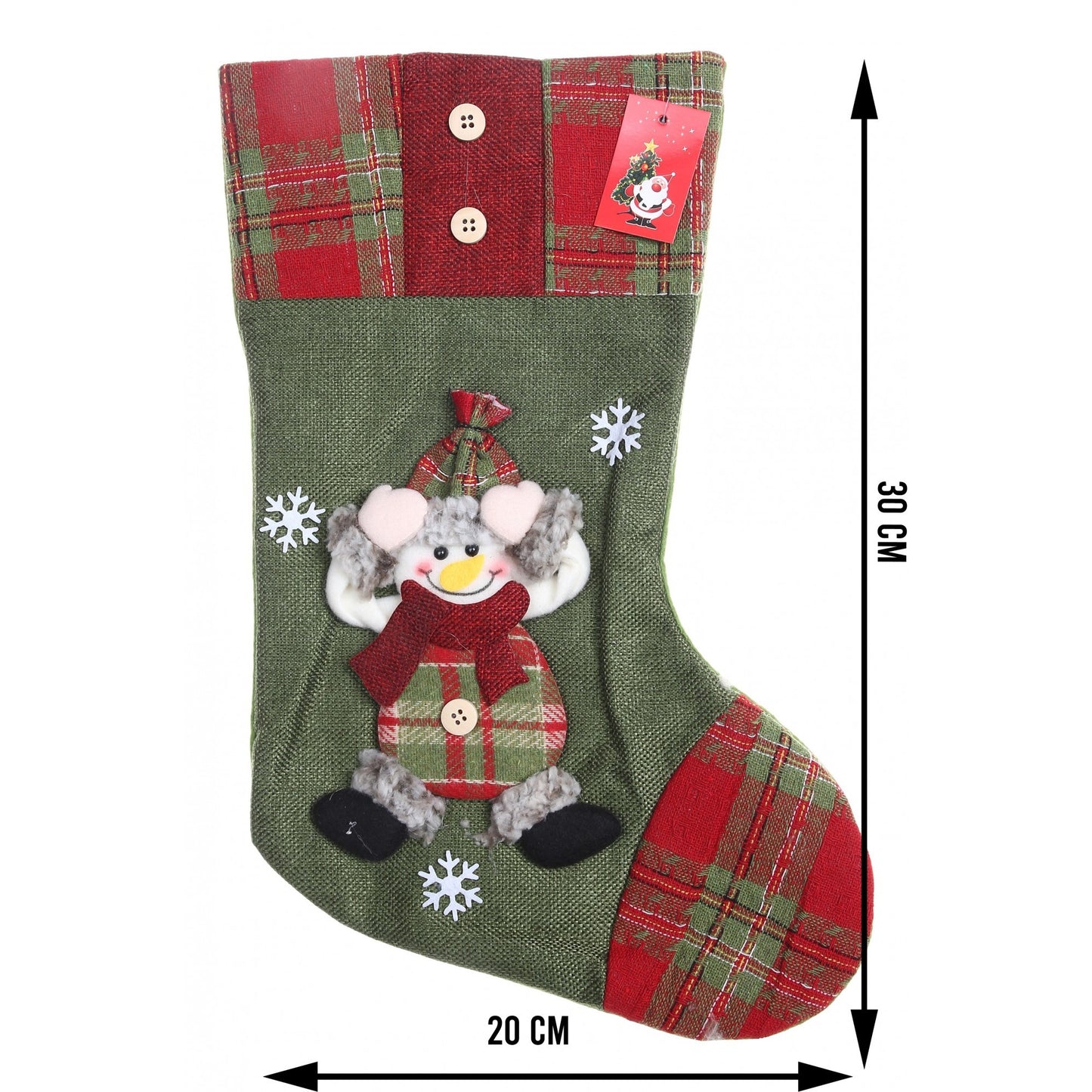 Ciorap Cadouri, Flippy,cu model elf,verde, marimea 20x30 cm, textil, interior-5