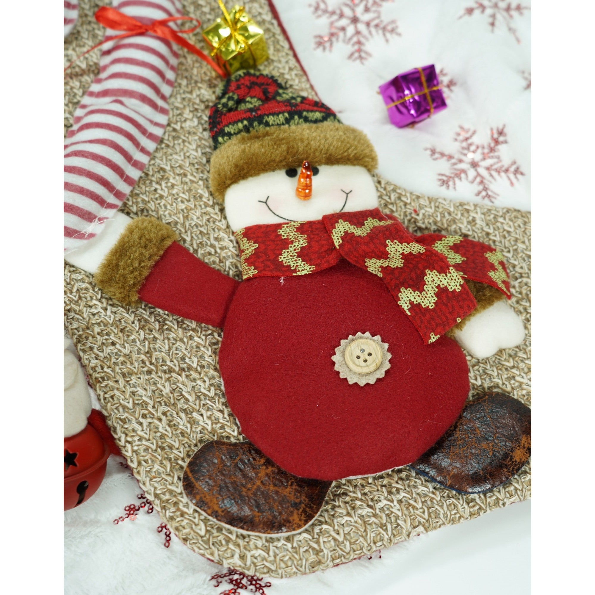 Ciorap Cadouri,Flippy,cu model om de zapada,maro, marimea 20x45 cm, textil, interior-5