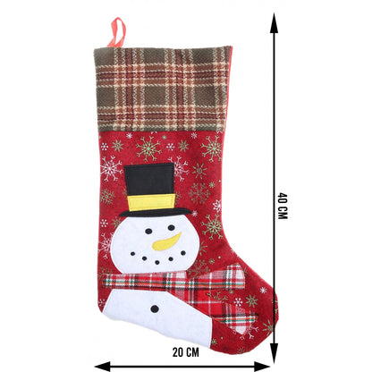 Ciorap Cadouri,Flippy,cu model om de zapada, rosu, marimea 20x40 cm, textil, interior-5