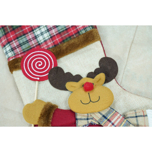 Ciorap Cadouri,Flippy,cu model ren,crem, marimea 20x40 cm, textil, interior-1
