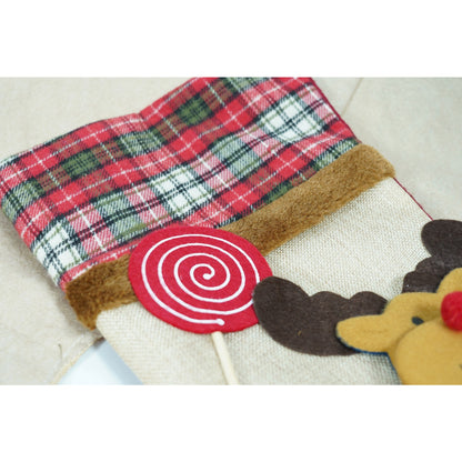 Ciorap Cadouri,Flippy,cu model ren,crem, marimea 20x40 cm, textil, interior-4