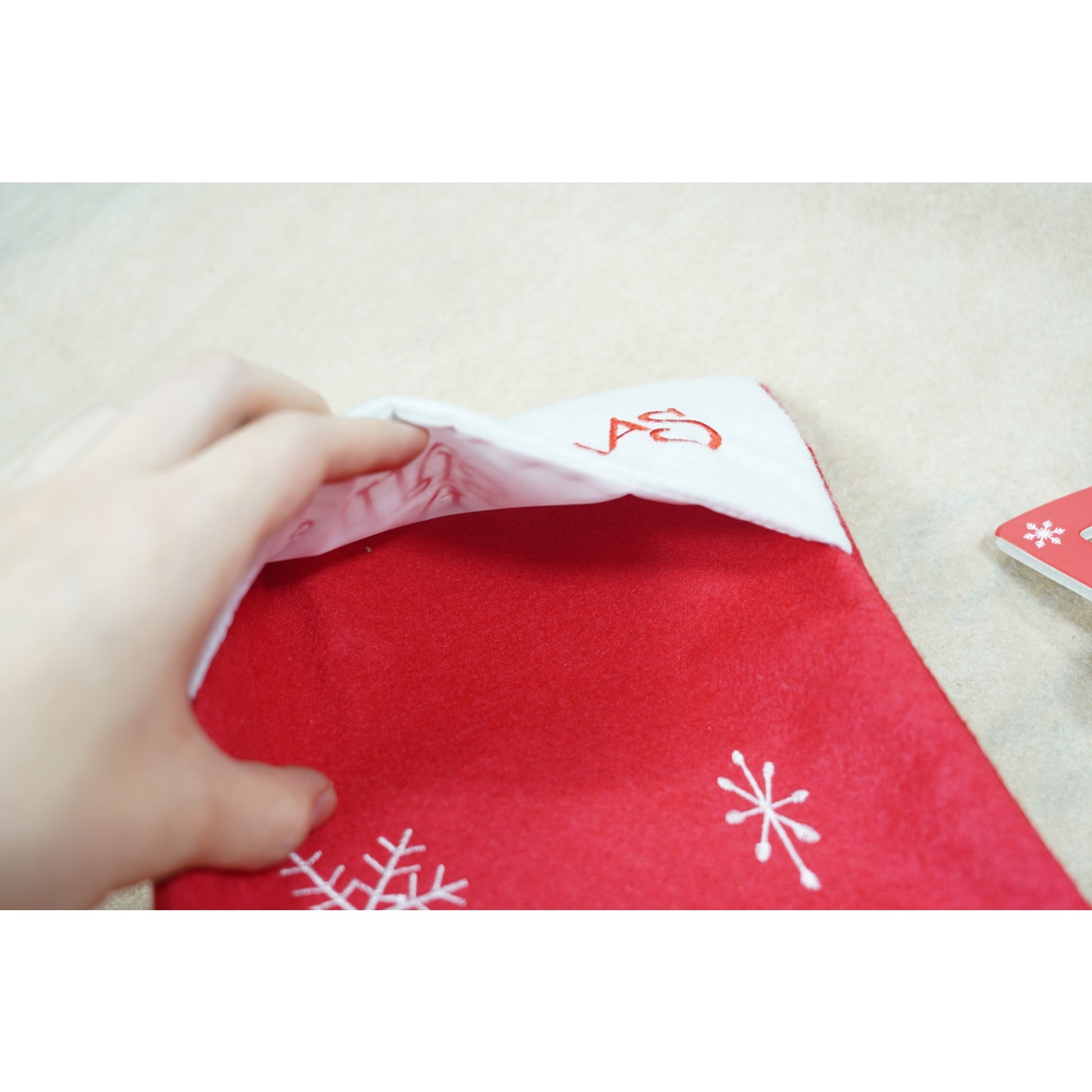 Ciorap Cadouri,Flippy,cu model ren,rosu, marimea 19x38 cm, textil, interior-4