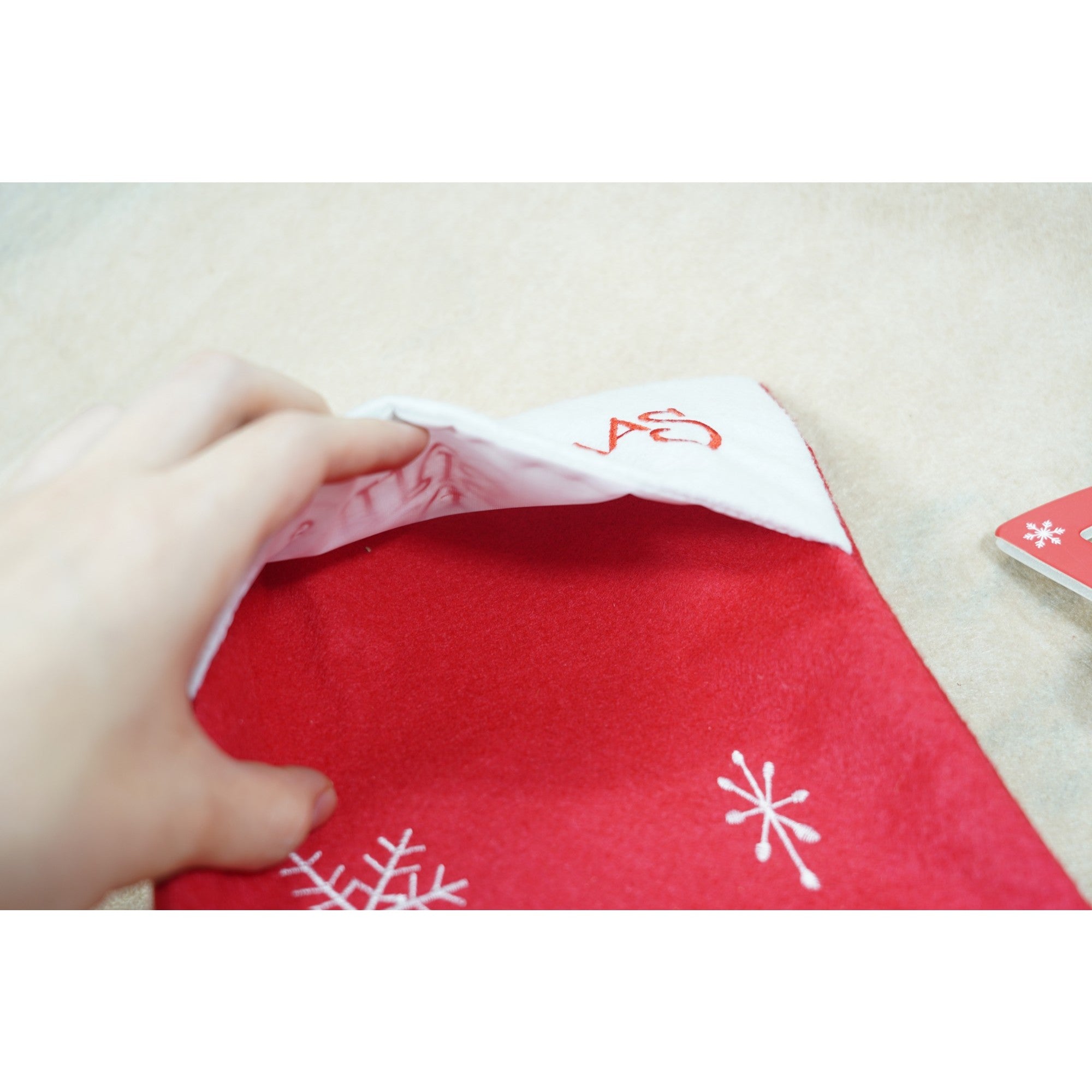 Ciorap Cadouri,Flippy,cu model ren,rosu, marimea 19x38 cm, textil, interior-4