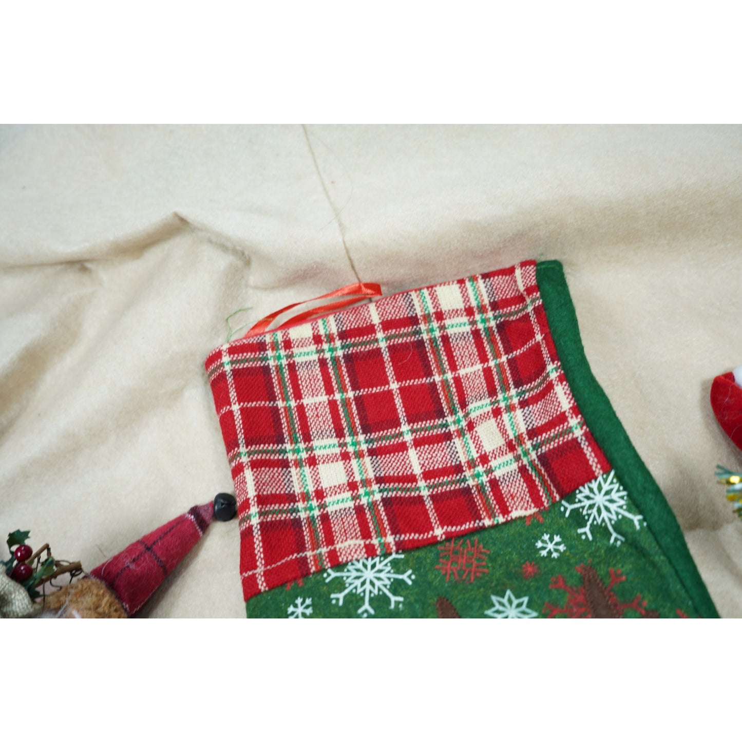 Ciorap Cadouri, Flippy,cu model ren, verde, marimea 20x40 cm, textil, interior-2