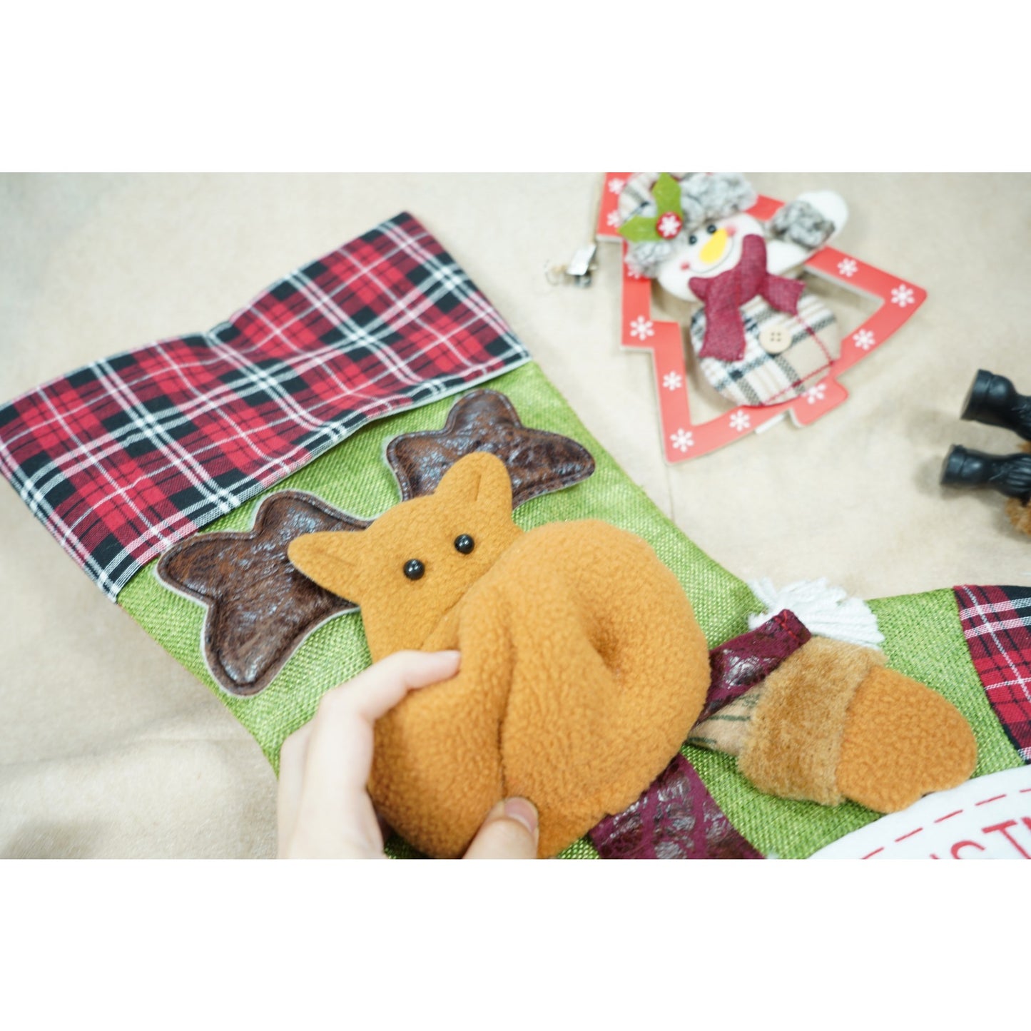 Ciorap Cadouri, Flippy,cu model ren,verde, marimea 23x45 cm, textil, interior-4