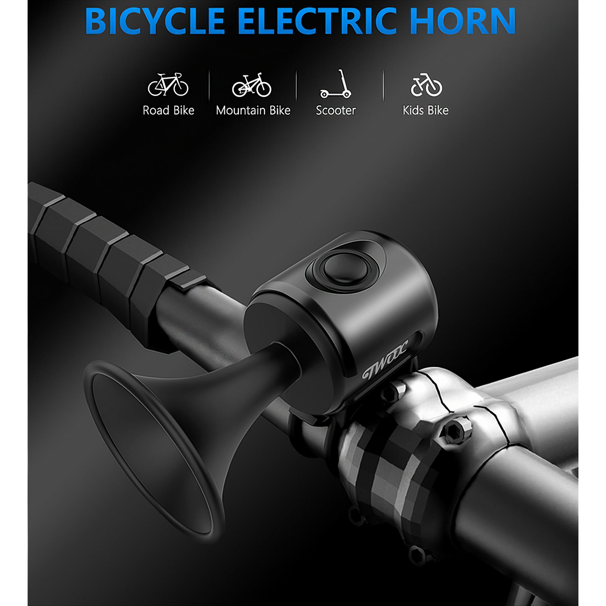 Claxon electric pentru bicicleta, Flippy, rezistent la apa, 120 dB, negru-5