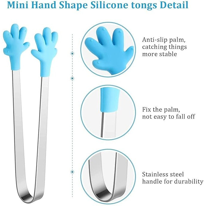 Cleste Creativ pentru Mancare, Flippy, Model Manute din Silicon, 14.5x3 cm, Rezistent la Temperaturi Inalte si Coroziune, Albastru-7