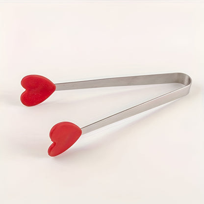 Cleste Creativ pentru Mancare, Flippy, Model Inimioare din Silicon, 14.5x3 cm, Rezistent la Temperaturi Inalte si Coroziune, Rosu-10