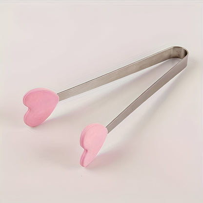 Cleste Creativ pentru Mancare, Flippy, Model Inimioare din Silicon, 14.5x3 cm, Rezistent la Temperaturi Inalte si Coroziune, Roz-5
