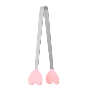 Cleste Creativ pentru Mancare, Flippy, Model Inimioare din Silicon, 14.5x3 cm, Rezistent la Temperaturi Inalte si Coroziune, Roz-0