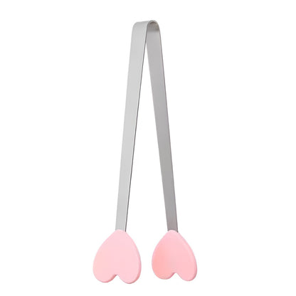 Cleste Creativ pentru Mancare, Flippy, Model Inimioare din Silicon, 14.5x3 cm, Rezistent la Temperaturi Inalte si Coroziune, Roz-0