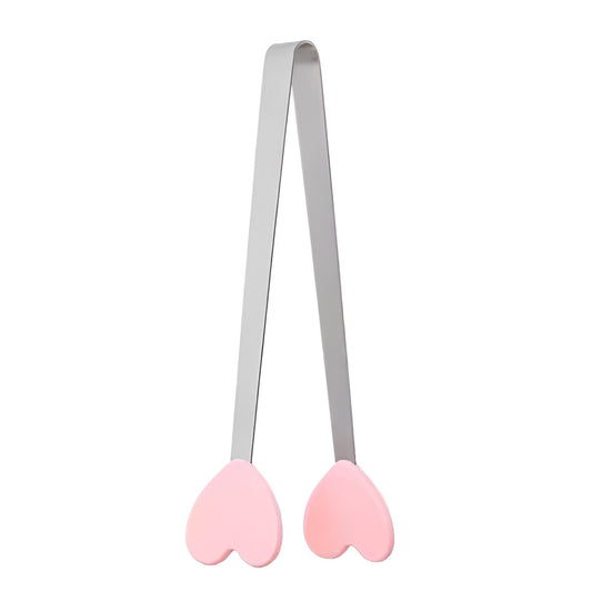 Cleste Creativ pentru Mancare, Flippy, Model Inimioare din Silicon, 14.5x3 cm, Rezistent la Temperaturi Inalte si Coroziune, Roz-0