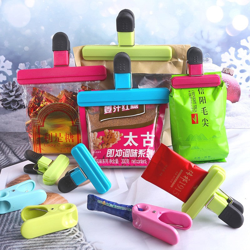 Cleste Multifunctional pentru Sigilarea Pungilor, Flippy, din Plastic, Mentine Alimentele Proaspete, 15x7.5 cm, Roz-6