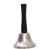 Clopotel de mana, argintiu, metalic, maner de lemn, lungime 12 cm, diametru 6.5 cm, Flippy-0