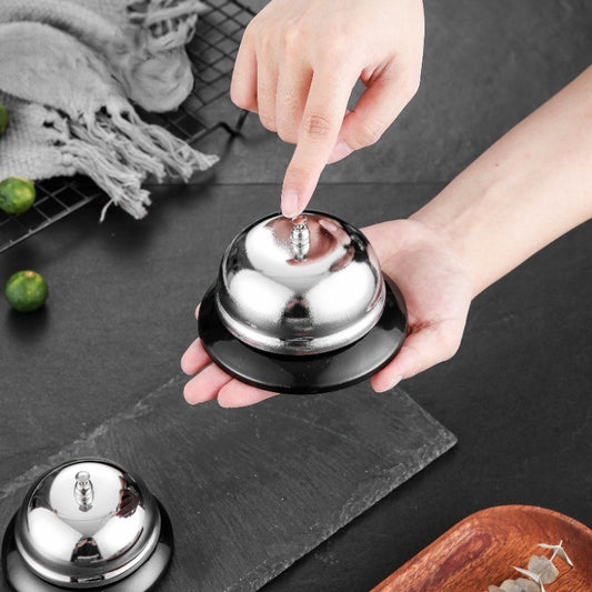 Clopotel sonerie metalica Flippy, pentru receptie hoteluri, baruri, restaurante, material metal si plastic, 6 x 10 cm, argintiu-1