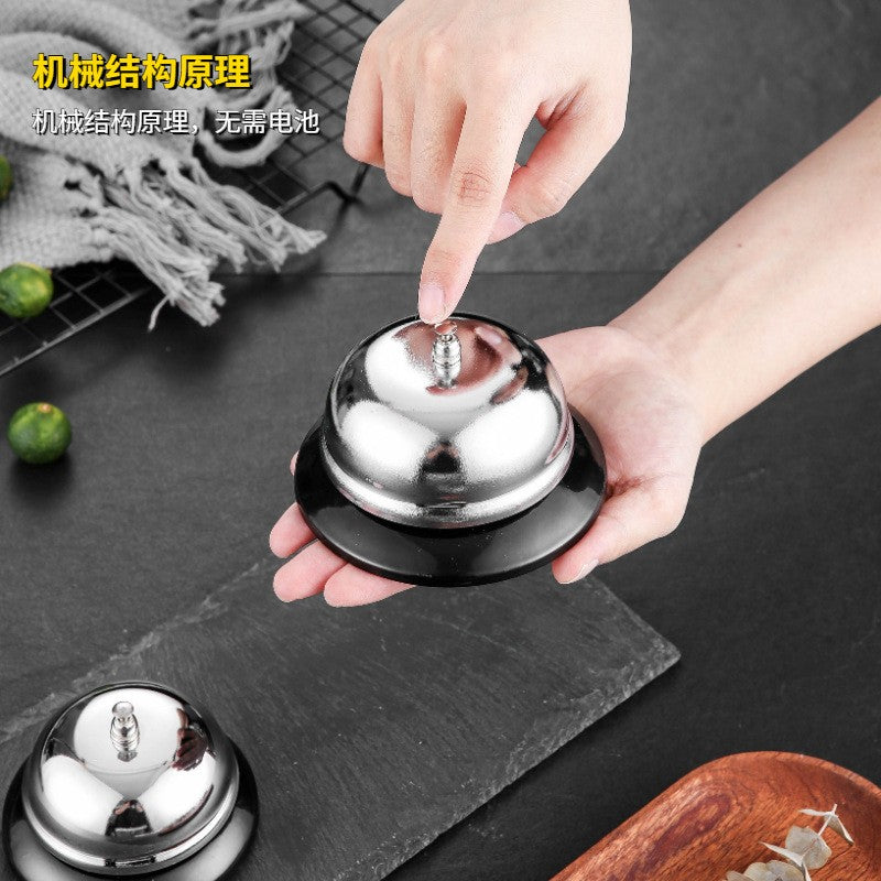 Clopotel sonerie metalica Flippy, pentru receptie hoteluri, baruri, restaurante, material metal si plastic, 6 x 10 cm, argintiu-4