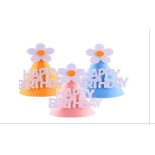 Set 3 Coifuri Happy Birthday, Flippy, pentru Petrecere, cu Floare din Spuma, Multicolor-0