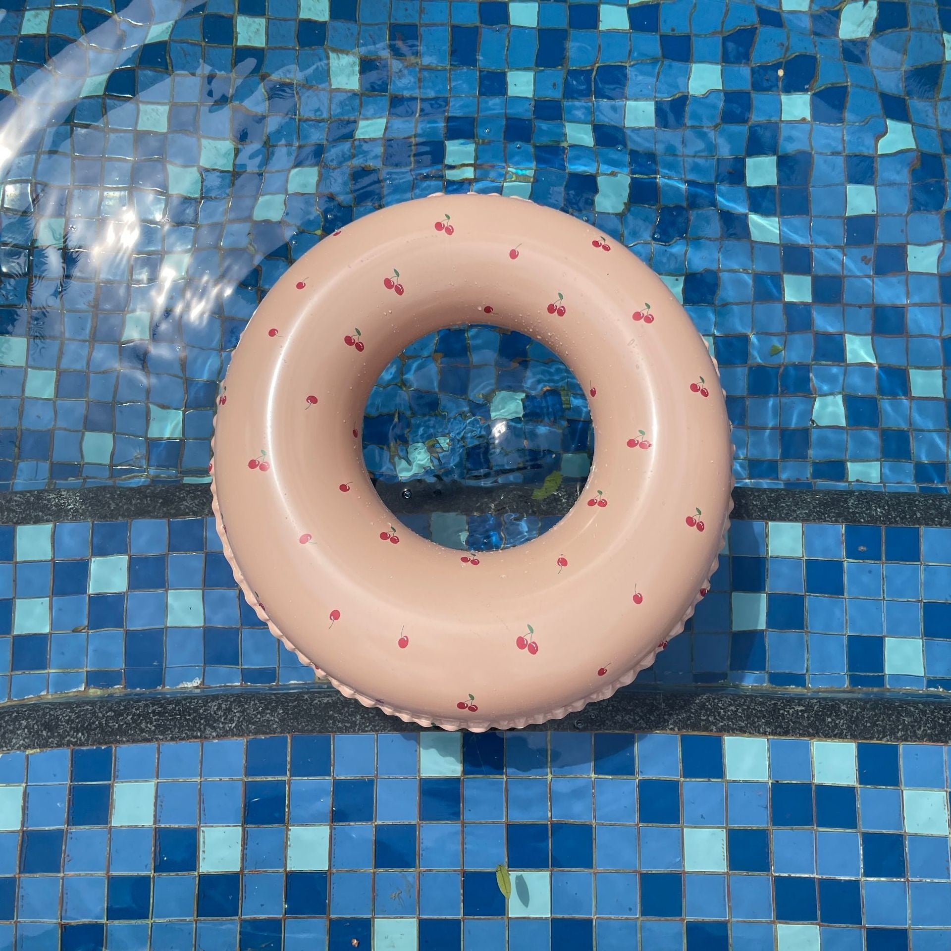 Colac de inot gonflabil pentru copii, Portocaliu, Model cu cirese, Flippy, diametru 66 cm-1