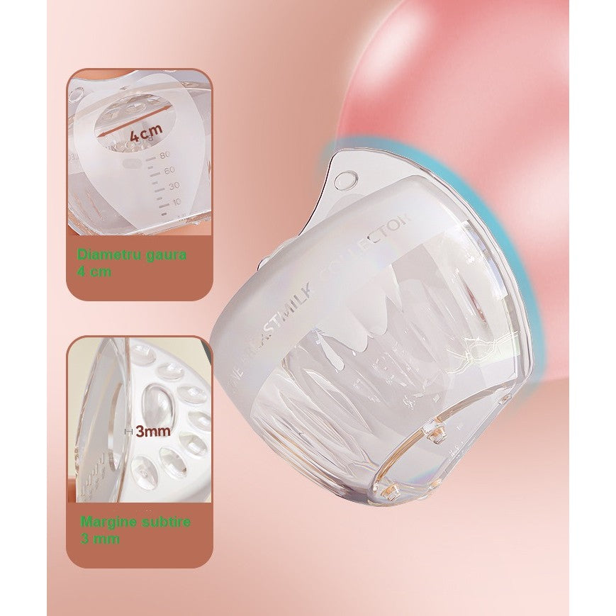 Colector de Lapte Matern, Flippy, din Silicon Safety, Anti-debordare, 80 ml, Transparent-2