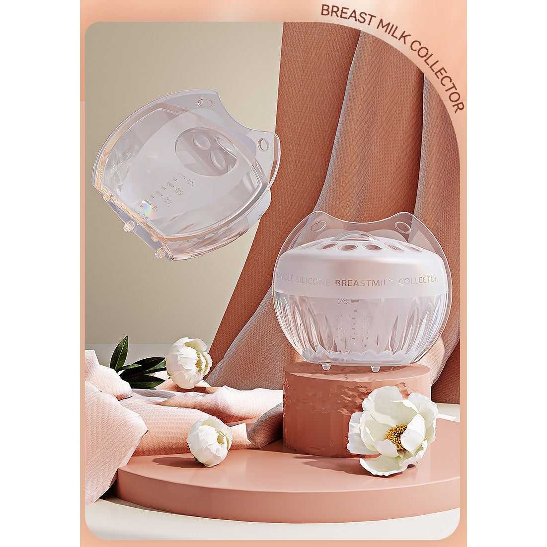 Colector de Lapte Matern, Flippy, din Silicon Safety, Anti-debordare, 80 ml, Transparent-6