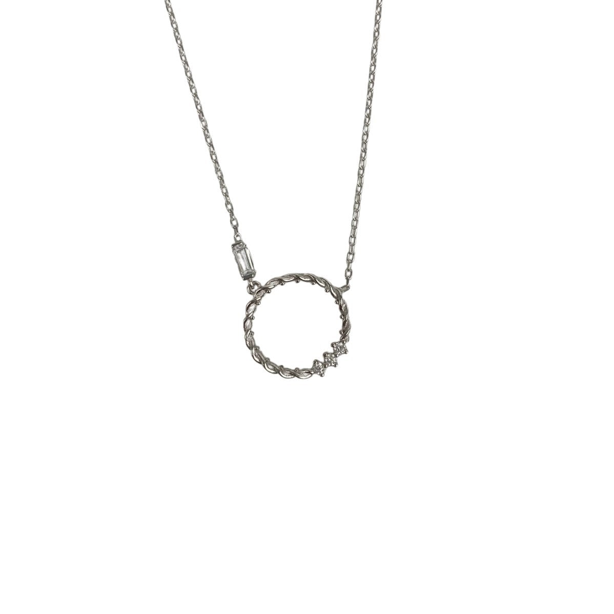 Colier Argint 925, Cerc Rasucit cu Zirconii 41 cm-0