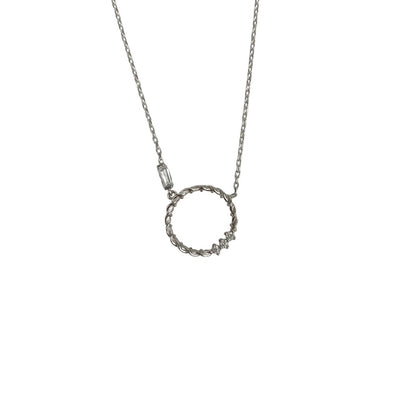 Colier Argint 925, Cerc Rasucit cu Zirconii 41 cm-0