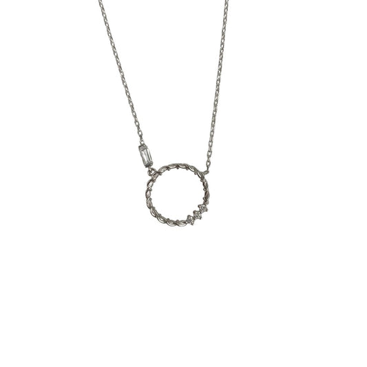 Colier Argint 925, Cerc Rasucit cu Zirconii 41 cm-0