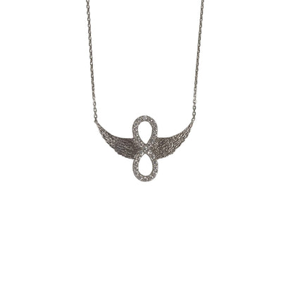 Colier Argint 925, Infinit cu Aripi 40 cm-0