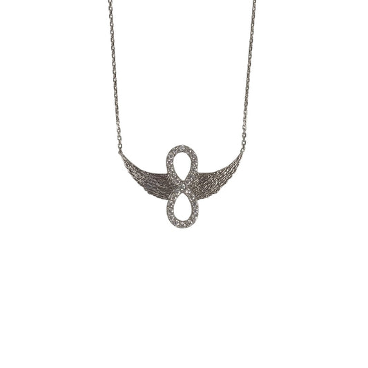 Colier Argint 925, Infinit cu Aripi 40 cm-0