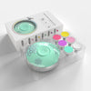 Set Pila Electrica pentru Copii si Bebelusi, Flippy, ABS, Incarcare USB, Model cu Flori, 6 Accesorii, cu Lumina LED, Verde deschis-0