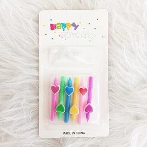 Set 6 Lumanari cu Inimioare, Flippy, Multicolor, Happy Birthday-0