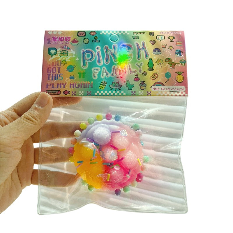 Jucarie Antistres Squishy, Flippy, cu Revenire Lenta, Model Prajiturica, 6x6 cm, 60g, Ambalaj Transparent, Multicolor-0