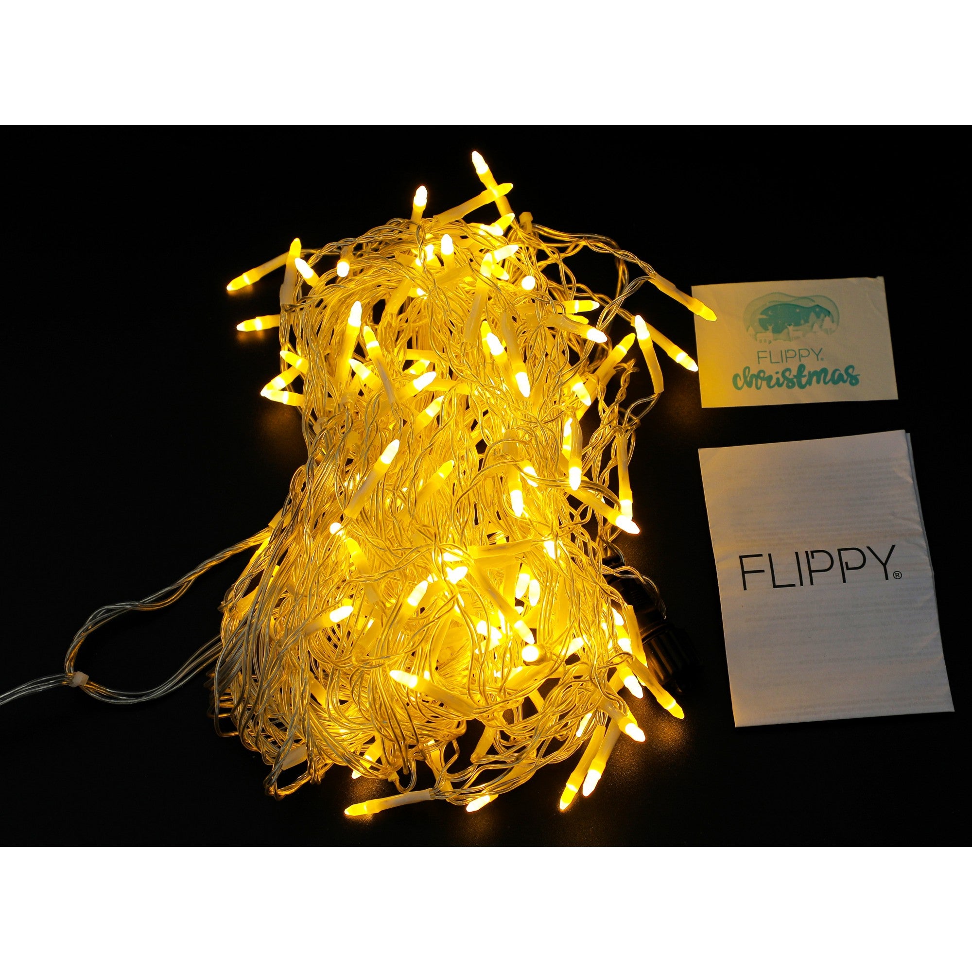 Componenta Instalatie de Craciun Flippy® Tip Franjuri, 8 jocuri de lumini, Sectiune 5 m, 143 LED-uri, Interconectabila, Fir Transparent, Alb Cald-2