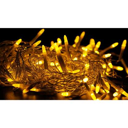 Componenta Instalatie de Craciun Flippy® Tip Franjuri, 8 jocuri de lumini, Sectiune 5 m, 143 LED-uri, Interconectabila, Fir Transparent, Alb Cald-3