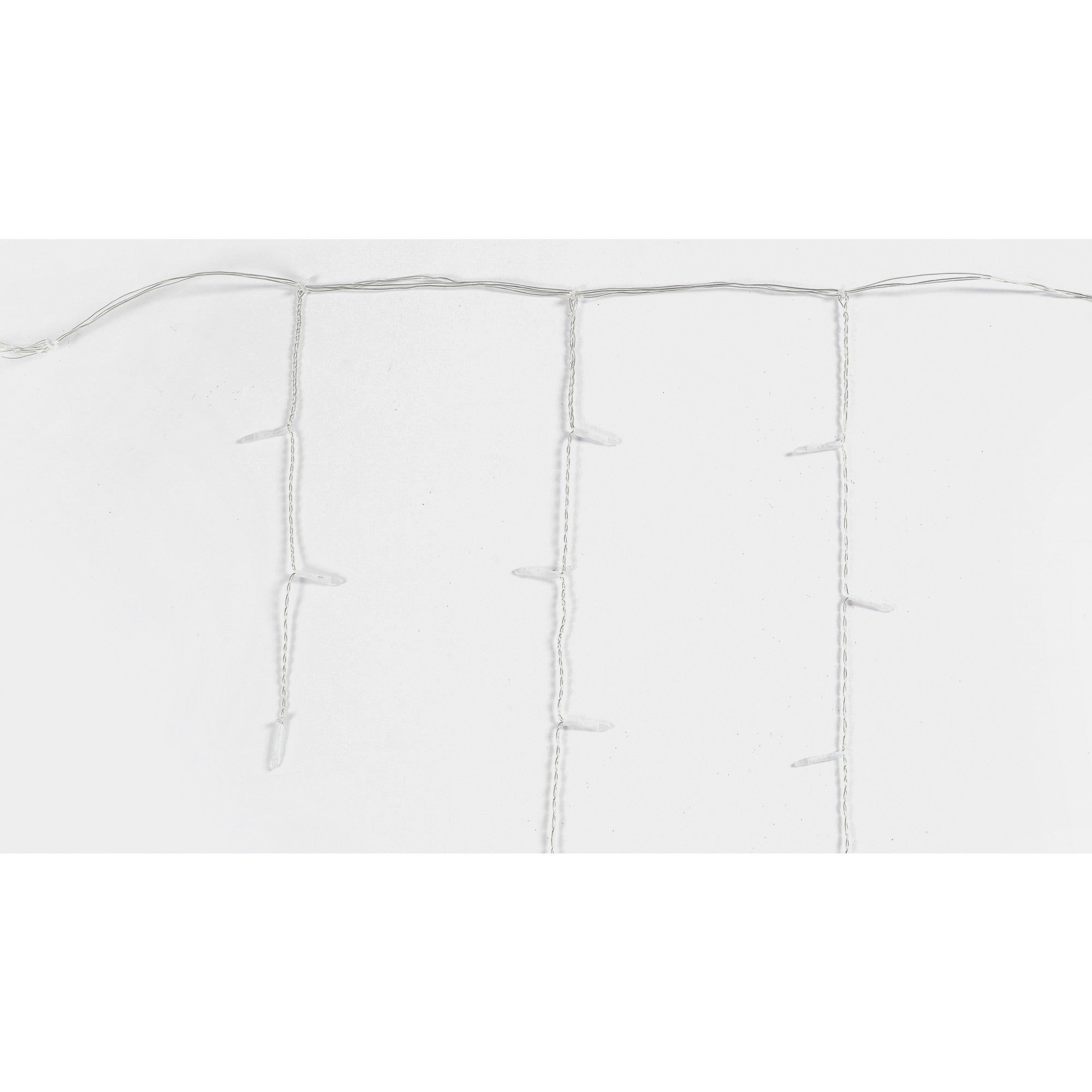 Componenta Instalatie de Craciun Flippy® Tip Franjuri, 8 jocuri de lumini Sectiune 5 m, 143 LED-uri, Interconectabila, Fir Transparent, Alb Rece, Nu contine Transformator !-2