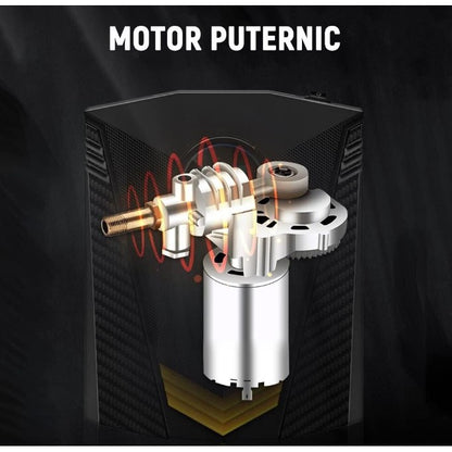 Compresor Auto Portabil cu Lanterna si Afisaj Electornic Flippy, DC 12V, 120W, 35L/min, Cablu de alimentare 3m, Pompa Biciclete, Moto, Mingi, Saltele, Max 10.3bar, lumina LED, Negru-3