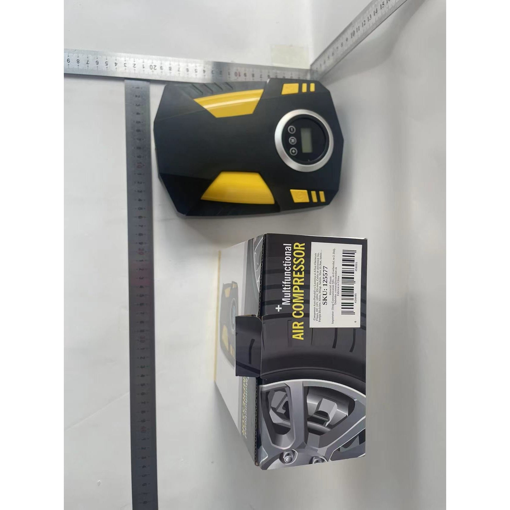 Compresor Auto Portabil cu Lanterna si Afisaj Electornic Flippy, DC 12V, 120W, 35L/min, Cablu de alimentare 3m, Pompa Biciclete, Moto, Mingi, Saltele, Max 10.3bar, lumina LED, Negru-8