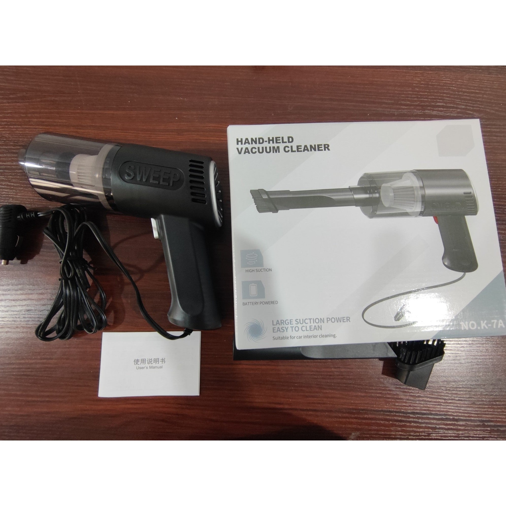 Aspirator Portabil Auto, Flippy, Tip Pistol K7A, Pentru Casa si Masina, Cablu Auto, 36 x 17 cm, Negru-15
