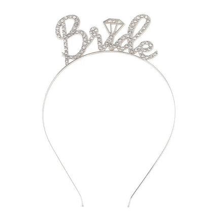 Coronita pentru Mireasa, Flippy, Bentita cu Scris Bride, cu Cristale, Marime Universala, Alba-0
