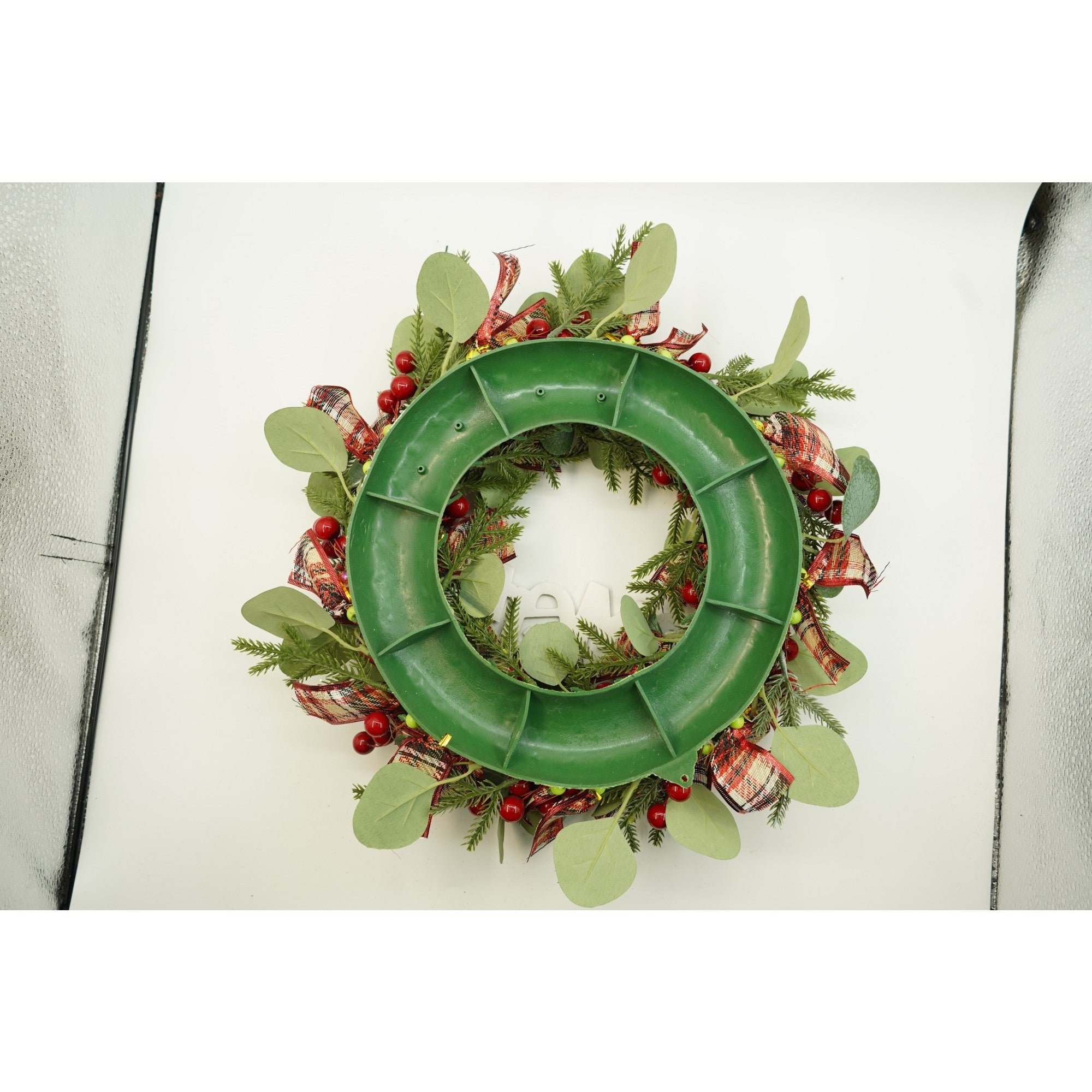 Coronita de Craciun pentru usa, Multicolor, 40 cm, PVC, Artificiala, Decorata, cu LED, Interior/Exterior, Flippy-4