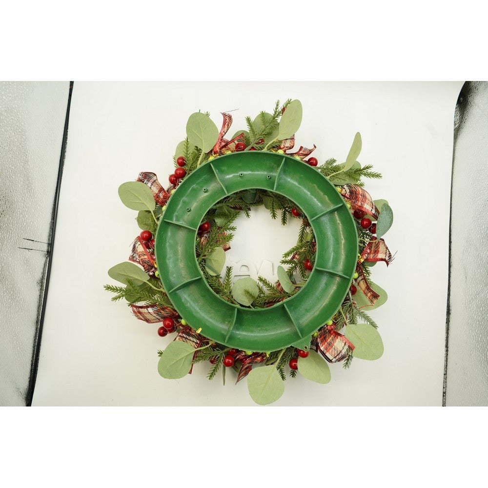 Coronita de Craciun pentru usa, Multicolor, 40 cm, PVC, Artificiala, Decorata, cu LED, Interior/Exterior, Flippy-9