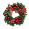 Coronita de Craciun pentru usa, Rosu/Verde, 35 cm, PVC, Artificiala, Decorata, Interior/Exterior, Flippy-0