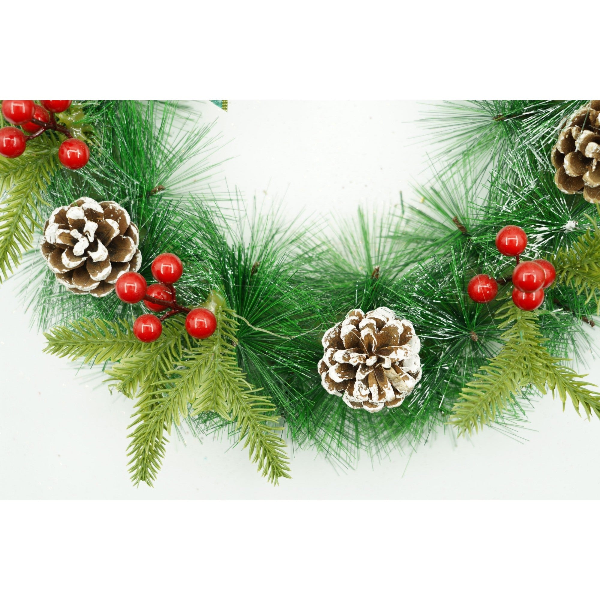 Coronita de Craciun pentru usa, Rosu/Verde, 40 cm, PVC, Artificiala, Decorata, Interior/Exterior, Flippy-2