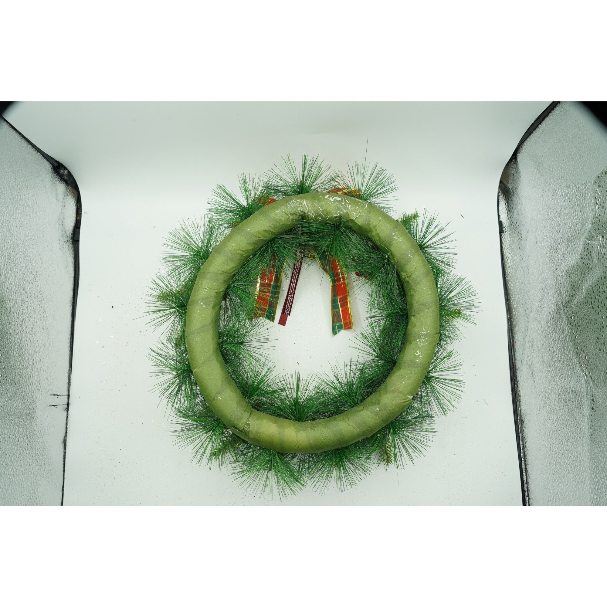 Coronita de Craciun pentru usa, Rosu/Verde, 40 cm, PVC, Artificiala, Decorata, Interior/Exterior, Flippy-4