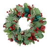 Coronita de Craciun pentru usa, Verde/Rosu, 40 cm, PVC, Artificiala, Decorata, Interior/Exterior, Flippy-0